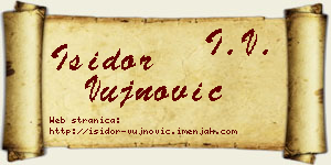 Isidor Vujnović vizit kartica